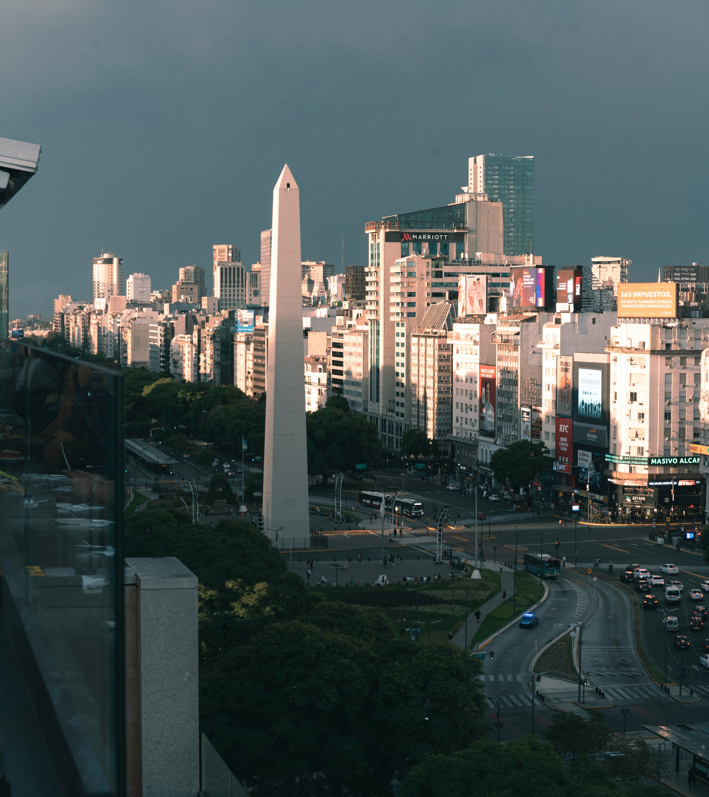 Buenos Aires architecture at twilight